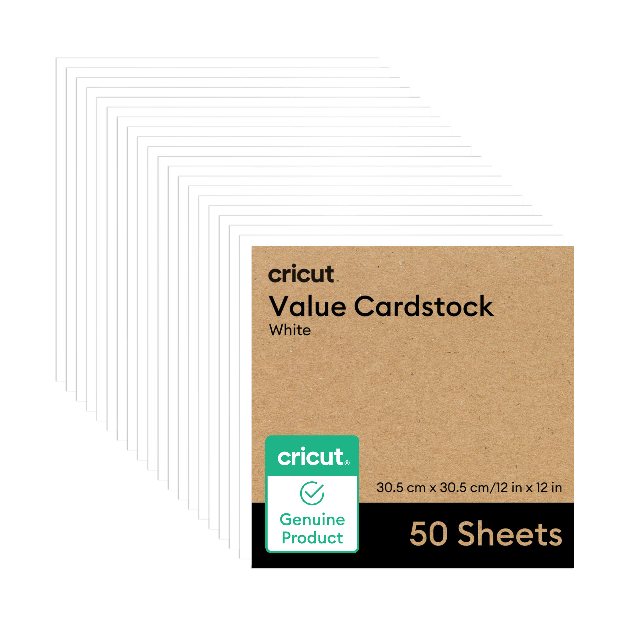 Cricut Value Cardstock | White | 12 in x 12 in | 50 Count