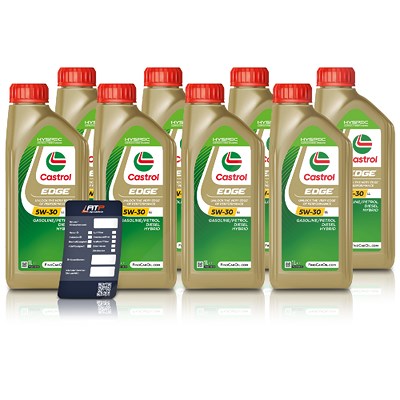 Castrol 8x 1 L EDGE 5W-30 LL + Ölwechsel-Anhänger [Hersteller-Nr. 15F7DA] Image