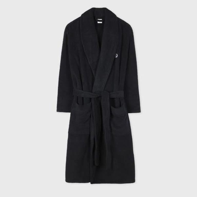 Zebra Logo Towelling Dressing Gown - Black - Paul Smith Nightwear