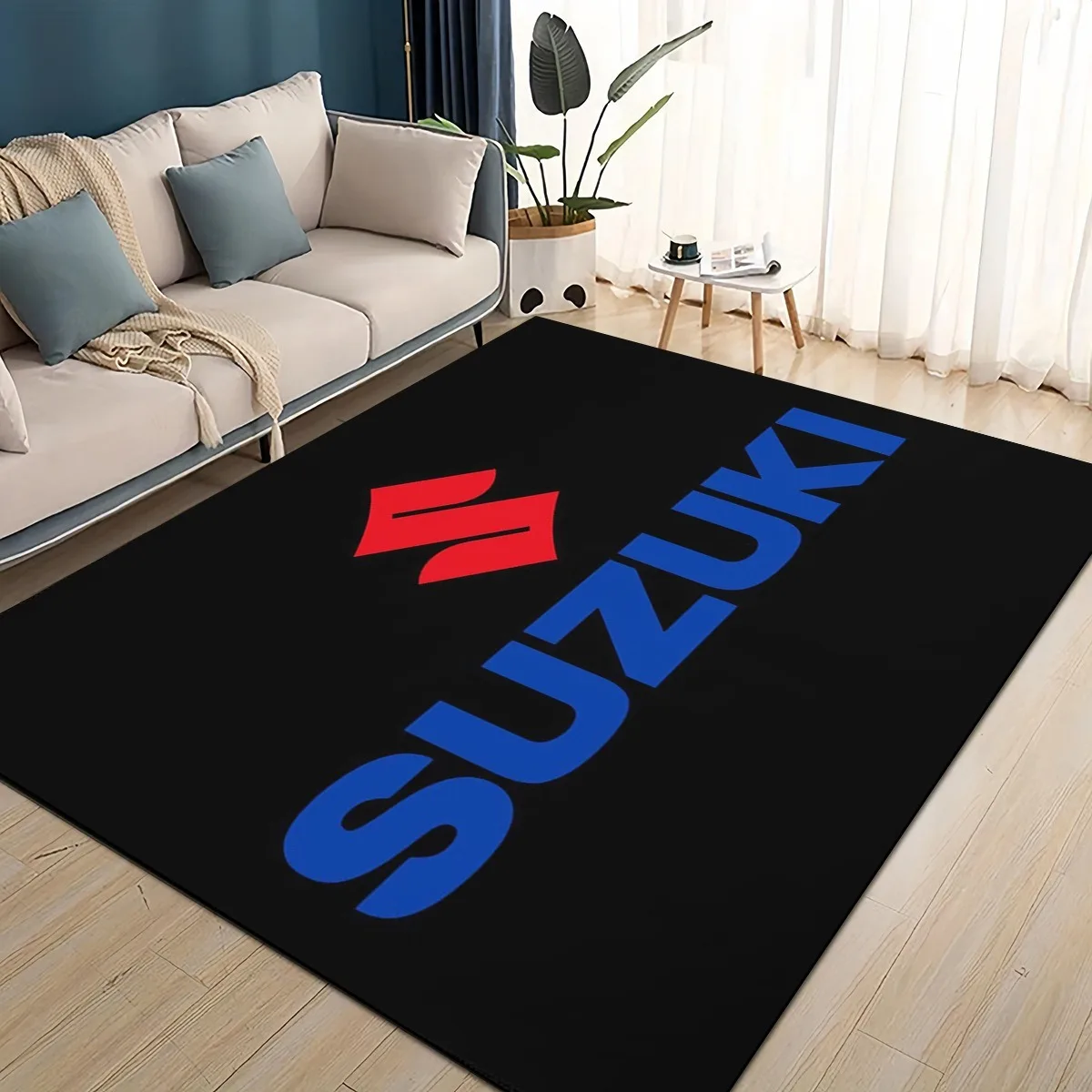Suzuki Motorcycle Large Area Rug Carpet for Home Living Room Kids Bedroom Sofa Doormat Decor Non-slip Floor Mat Home Decoration