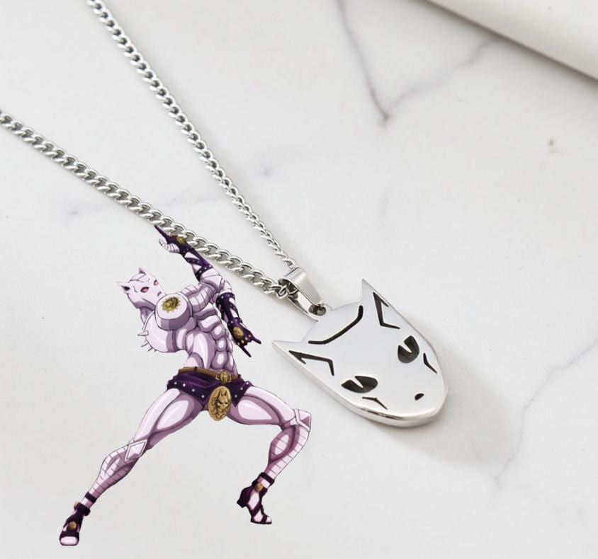 Collana Le bizzarre avventure di JoJo - Ciondolo Killer Queen in metallo fatto a mano, gioiello ispirato agli anime, regalo per fan geek