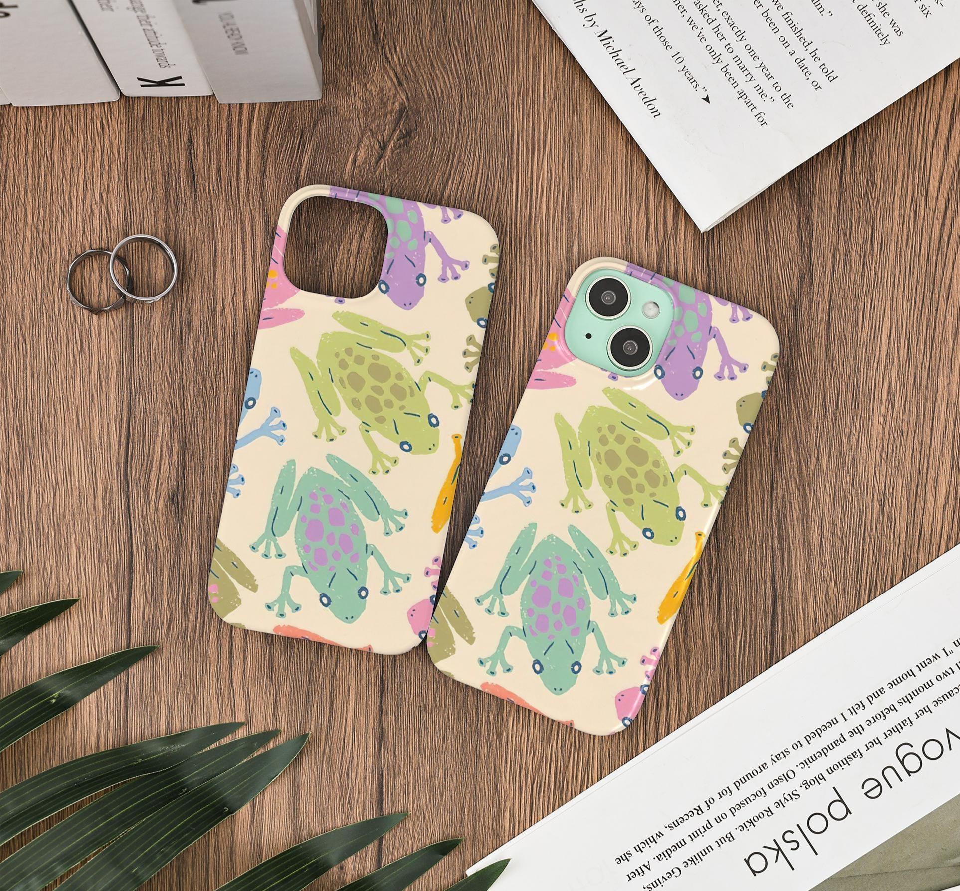 Custodia per telefono vintage a forma di rana colorata per iPhone 17, 17 Pro Max, iPhone 16, 16 Pro Max, iPhone 15, 15 Pro Max, 13 12 Pro Max, custodi