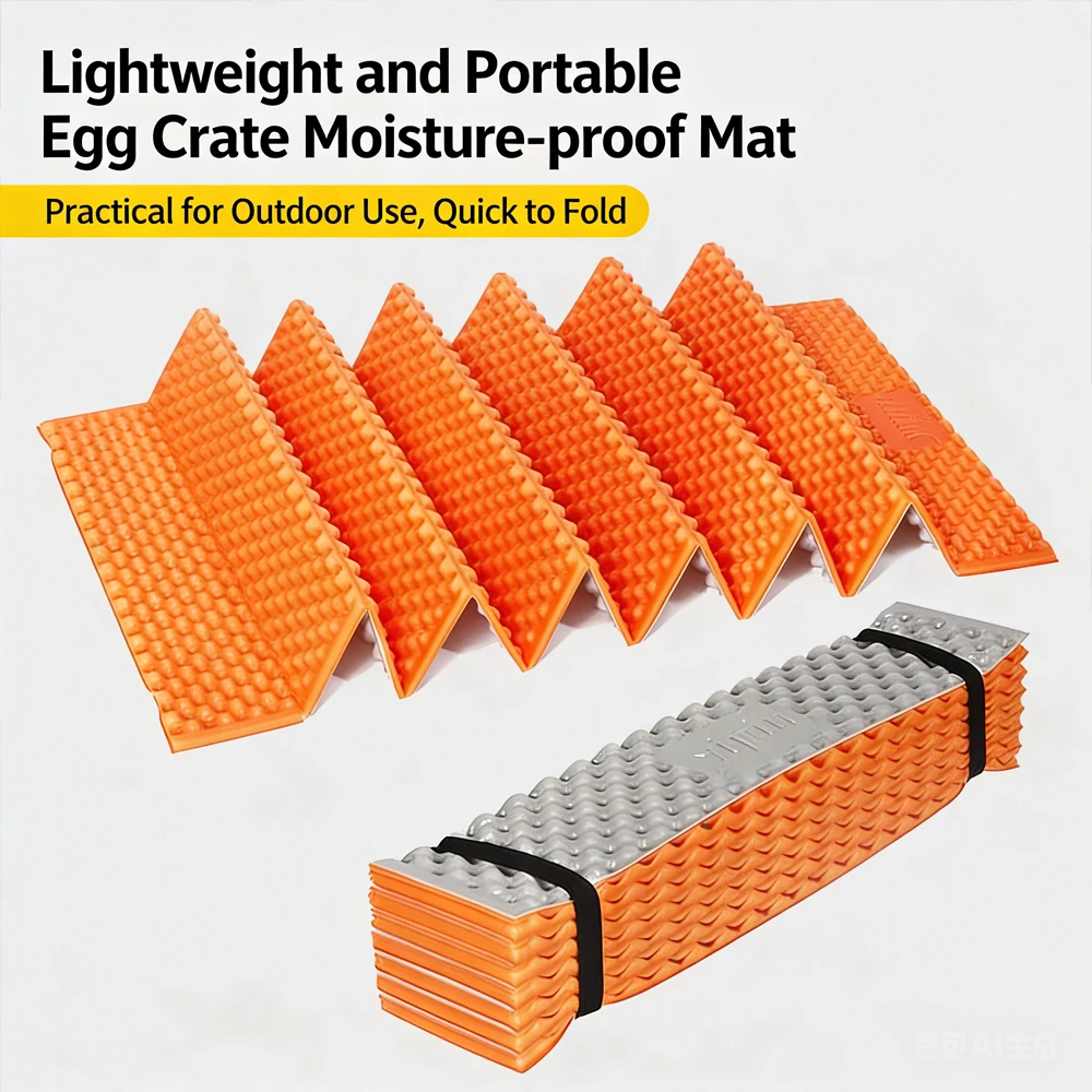 Aluminiumfolie-Eierkartonmatte, leichte Isomatte, isolierte Campingmatte, tragbare, faltbare Reisematte für Wandern, Backpacking, Zelt Image
