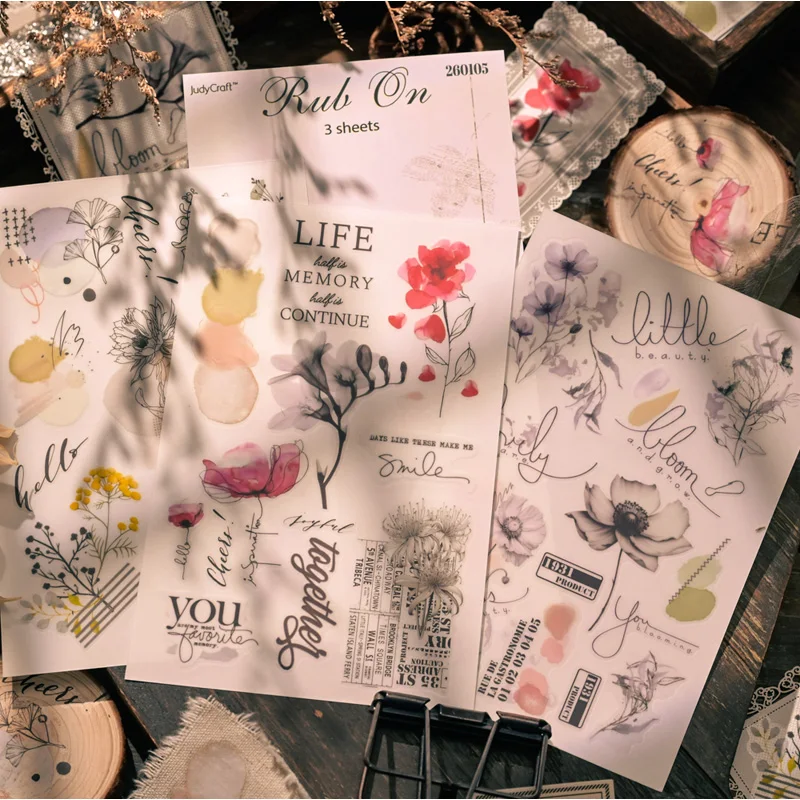 Vintage Scrapbooking Pflanzen- und Blumen-Abziehbilder Junk Journal Bastelbedarf Hobby Transferaufkleber Schreibwaren Image