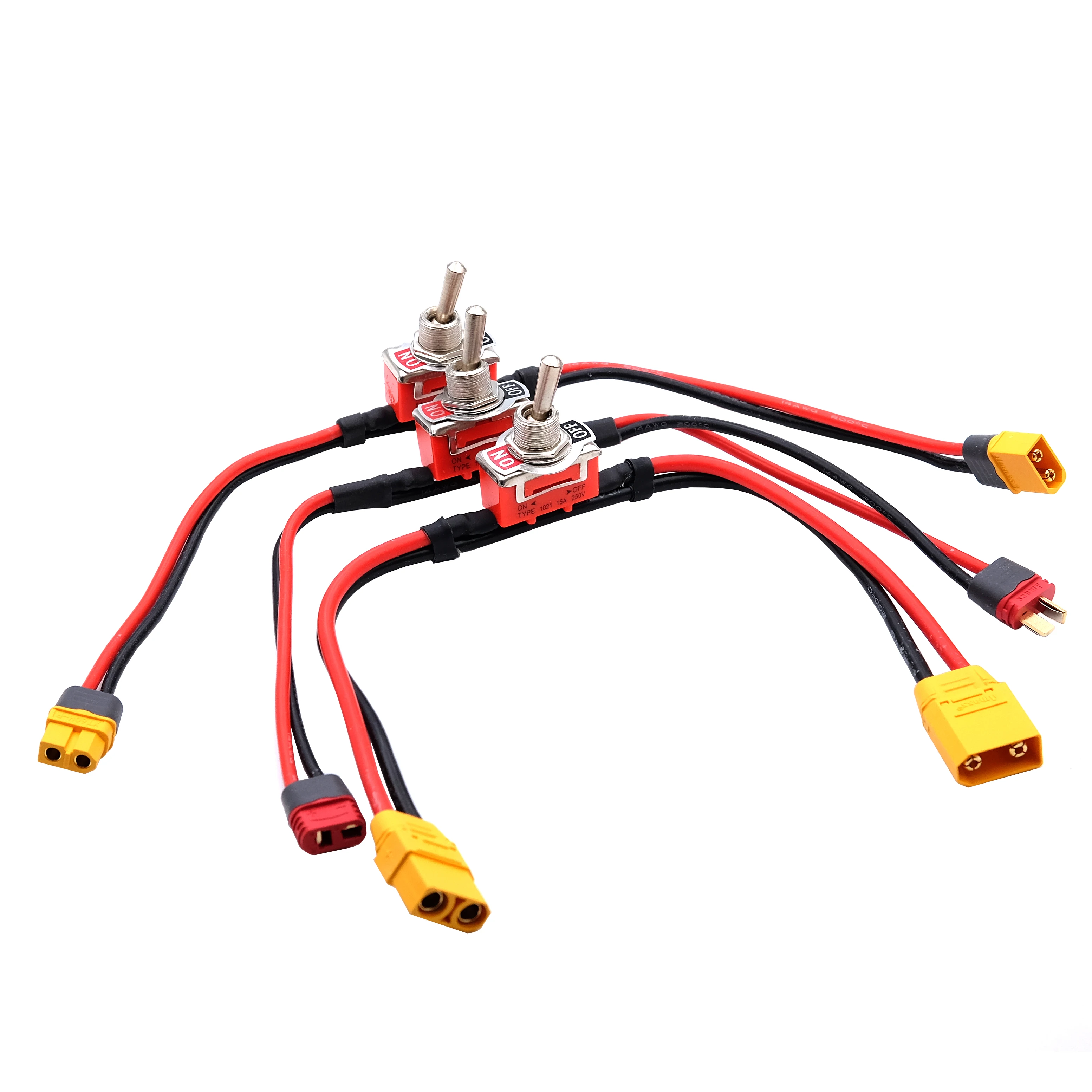 Großer Strom-Hochlastschalter AMASS XT60 XT90 T-Stecker Power ON-OFF Toggle 12/14AWG für eBike RC Flugzeug ESC Motor Anschluss