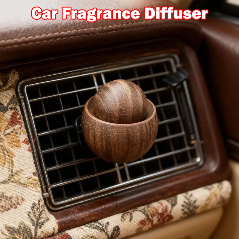 Auto-Duftspender aus Holz – Kugelförmiges Design für natürliche Duftverteilung, Schlafzimmer-Deko, Diffusor für Auto, Zuhause und Raumduft Image