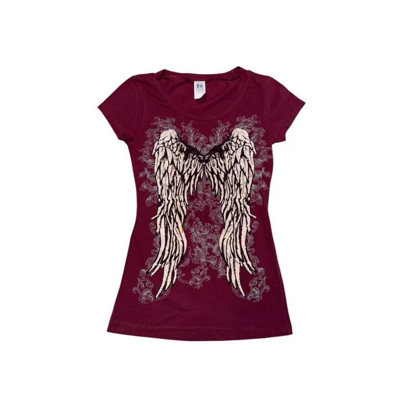 Gothic Harajuku Dark Print Slim Kurzarm-T-Shirt für Damen, europäische und amerikanische High-Street-Mode Image