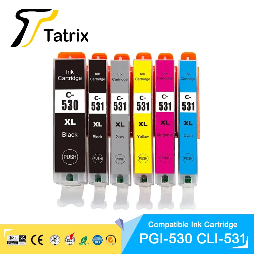 Für Canon 530XXL PGI530 CLI 531XXL PGI-531 CLI-531 Kompatible Tintenpatrone für Canon Pixma TS8750 TS8751 Drucker Image