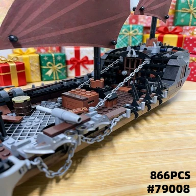 Geister-Piratenschiff Baustein-Set 79008 Kompatibel mit Lego-Teilen Geeignet für Weihnachtsgeschenke Spielzeug 866 Teile Image