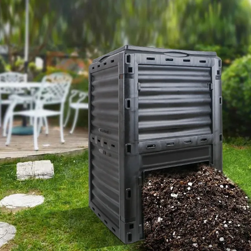 Garten-Kompostbehälter Outdoor-Kompostbox für Küchenabfälle & Blätter Organischer Dünger Fermentationstank Umweltfreundlich Image