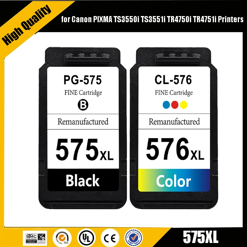 PG575 CL576 PG575XL CL576XL 575 576 XL PG-575 CL-576 Tintenpatrone Kompatibel mit Canon Pixma TS3550i TS3551i TR4750i TR4751i Image