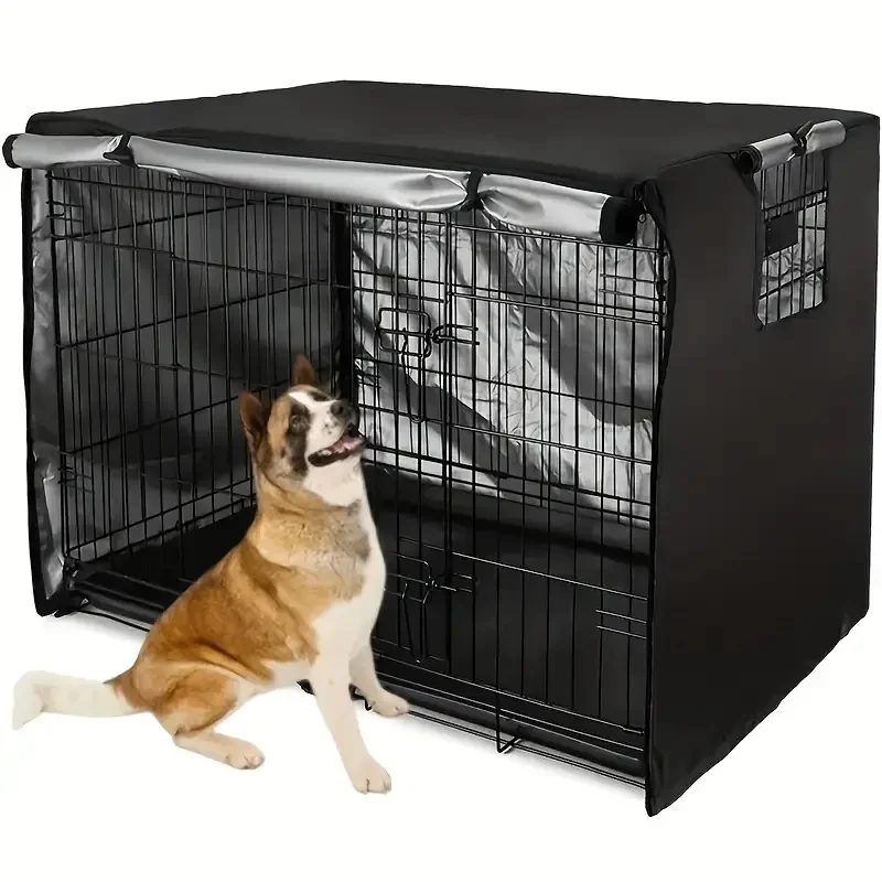 1 Stück Hundeboxen-Abdeckung, strapazierfähige Polyester-Hundeboxen-Abdeckung für den Innen- und Außenbereich zum Schutz und für Wärme Image