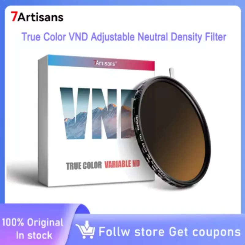 7artisans VND Neutraldichtefilter True Color Variable 2-5 Stufen/6-9 Stufen einstellbar VND67mm/72mm/77mm/82mm für Kameraobjektiv Image