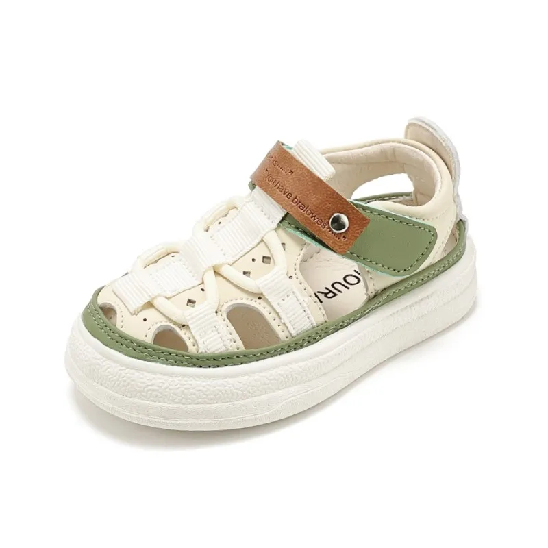 Neue Sommer Baby Schuhe Für Jungen Leder Ausschnitte Mädchen Sandalen Weiche Sohle Kinder Strand Schuhe Mode Kleinkind Sandalen 15-25