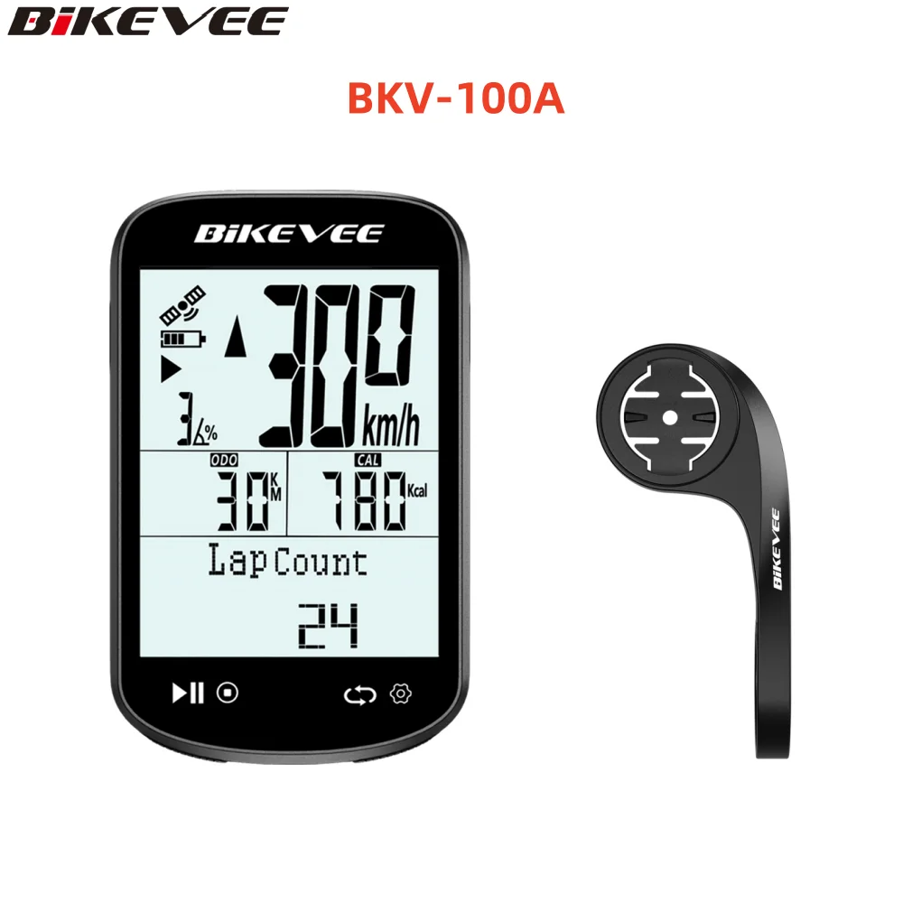 Sonnenlichtlesbarer kabelloser GPS-Fahrradcomputer 2,6 Zoll mit automatischem Start/Stopp, Bluetooth/ANT+, Radfahren, Tachometer, Kilometerzähler, Tracker Image