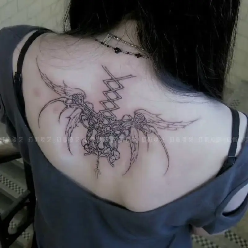 Kräuter Engelsflügel Temporäre Tätowierung für Frau Sexy Brustgurt Bogen Aufkleber Wasserdichte Kunst Gefälschte Tattoos Tatuajes Temporales Image