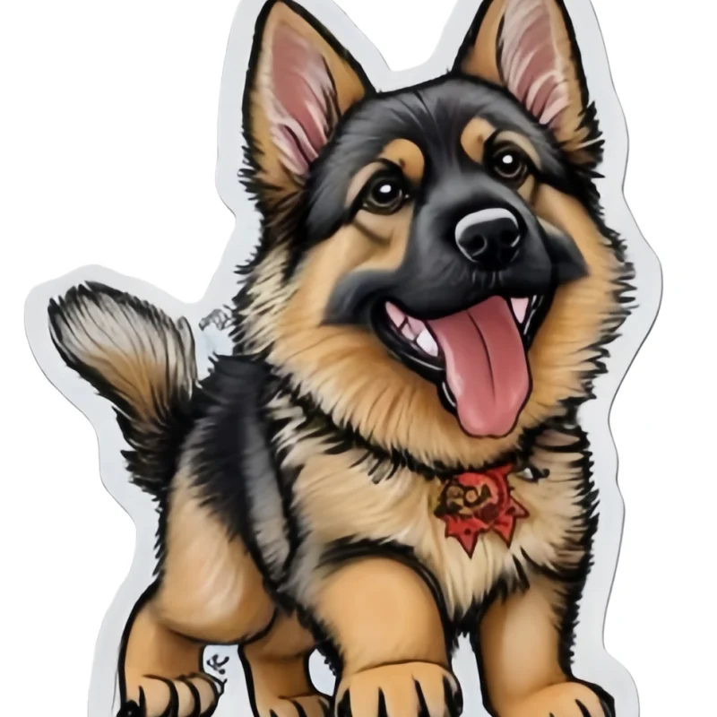 Modische Deutsche Schäferhund Silikonform für Fondant, Schokolade und Desserts Image