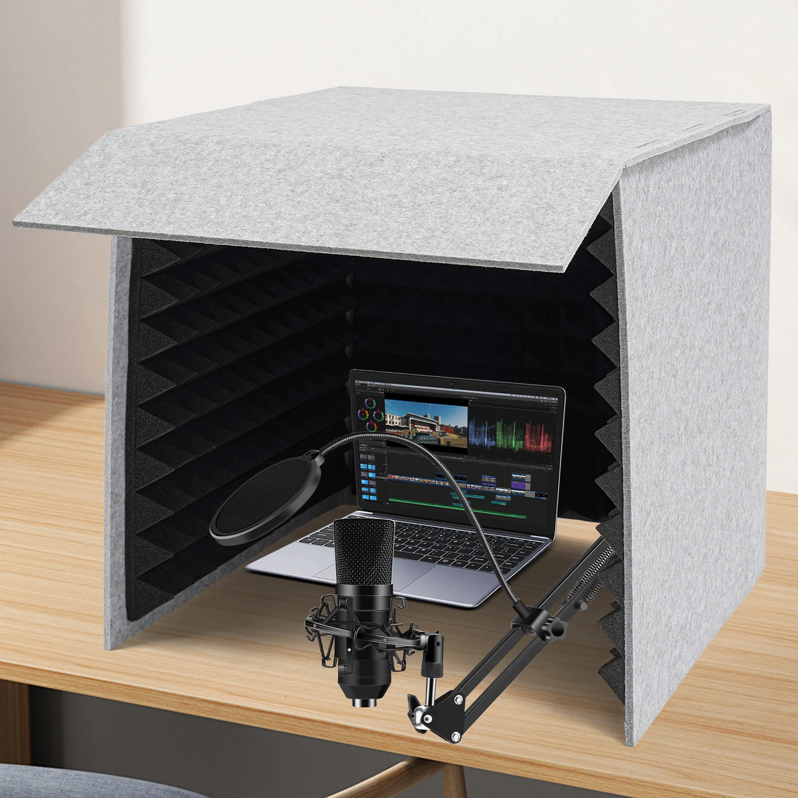 60cm X 60cm Grey Schwarz Folding Schreibtisch-Aufnahmestudio Tisch Trennen Schreibtisch-Studio Image