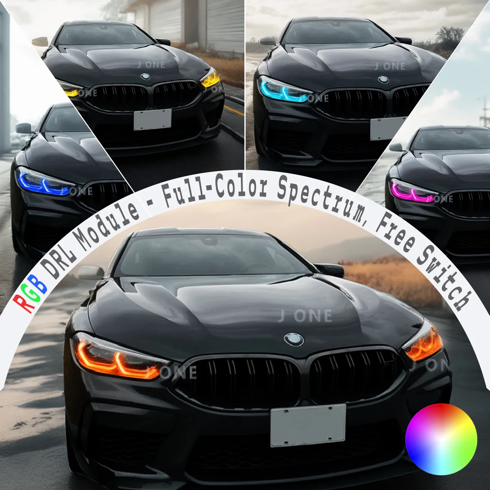 Für BMW 8er M8 ab 2017 G14/15/16 F91 F92 F93: RGB-Tagfahrlichtmodul, Vollspektrum-Tagfahrlicht mit Telefon-App-Steuerung und anpassbaren Modi Image
