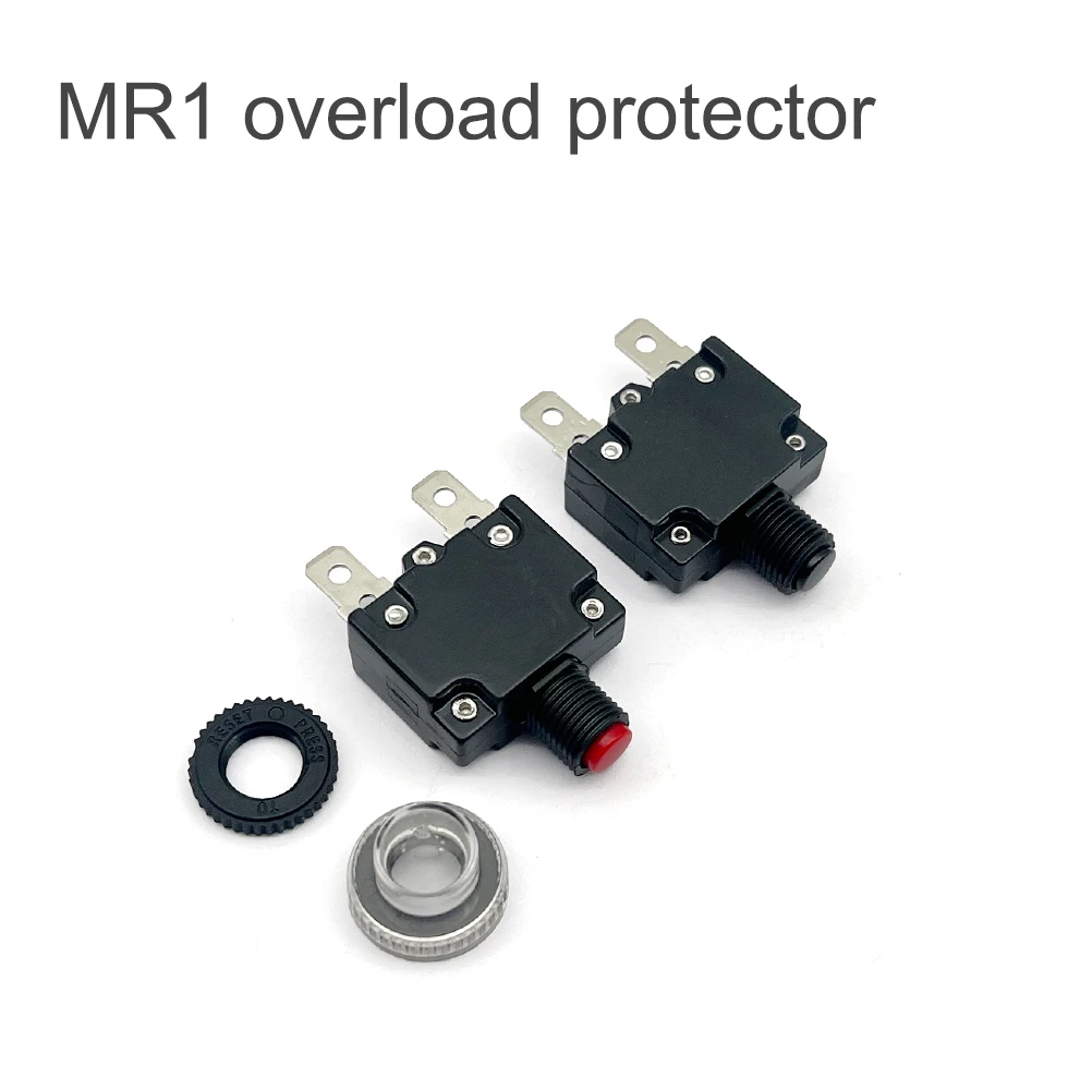 1PCS leistungsschalter MR1 3A, 4A, 5A, 6A, 7A, 8A, 10A, 15A, 16A, 18A, 20A, 25A, 30A thermische schalter überlastschutz druckknopf und kappe Image