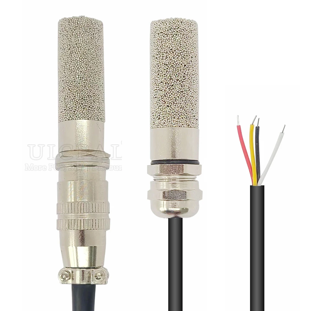 SHT20 SHT30 SHT40 SHTC3 Temperatur-Feuchtigkeitssensor I2C Ausgangssonde Kabel Metallkopf Digitale Kapazitätssensoren 1M Länge Image