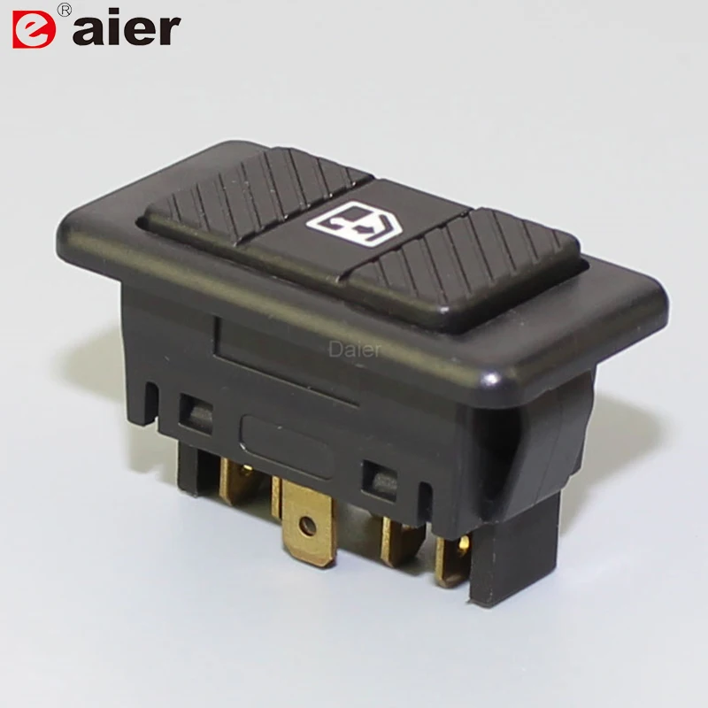 2Pcs Daier Universal 6 pin DPDT Auto Electric Power Fenster Schalter Taste mit Grüne LED 20A 12VDC für Auto lkw Fahrzeug Image
