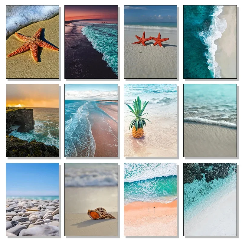 Strand Küste Meer Ozean Natur Druck Kunst Leinwand Poster für Wohnzimmer Dekor Home Wandbilder für schicke Wohnzimmer Dekoration