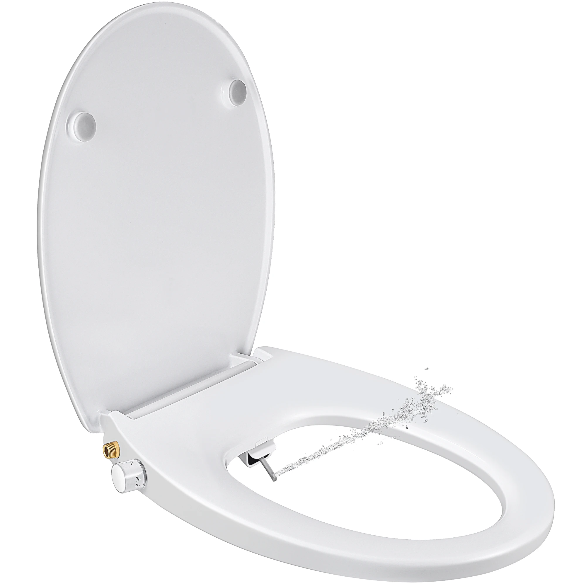 Samodra runde, nicht-elektrische Bidet-Toilettensitze, weiß (nur für europäische Toiletten geeignet)