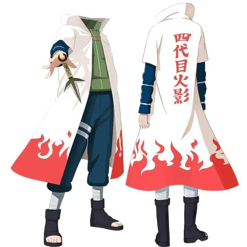 Beliebtes Ninja Hokage Cosplay-Kostüm in Schwarz und Weiß, mit Itachi Akira-Umhang für die vierte Generation, neu.