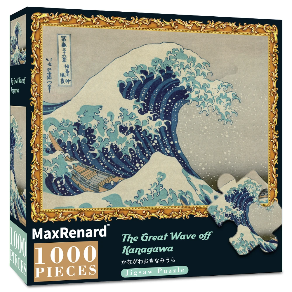 MaxRenard Puzzle difficili da 1000 pezzi per adulti 50 * 70 cm La grande ondata di Kanagawa Serie a tema ambientale