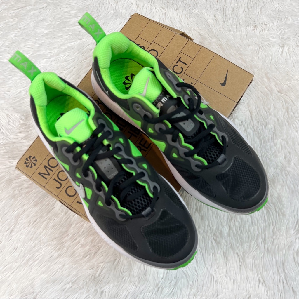 Nike Shoes | Big Kid's Nike Air Max Genome Athletic Sneakers Black/Chrome-Iron Grey | Color: Black/Green | Size: Various