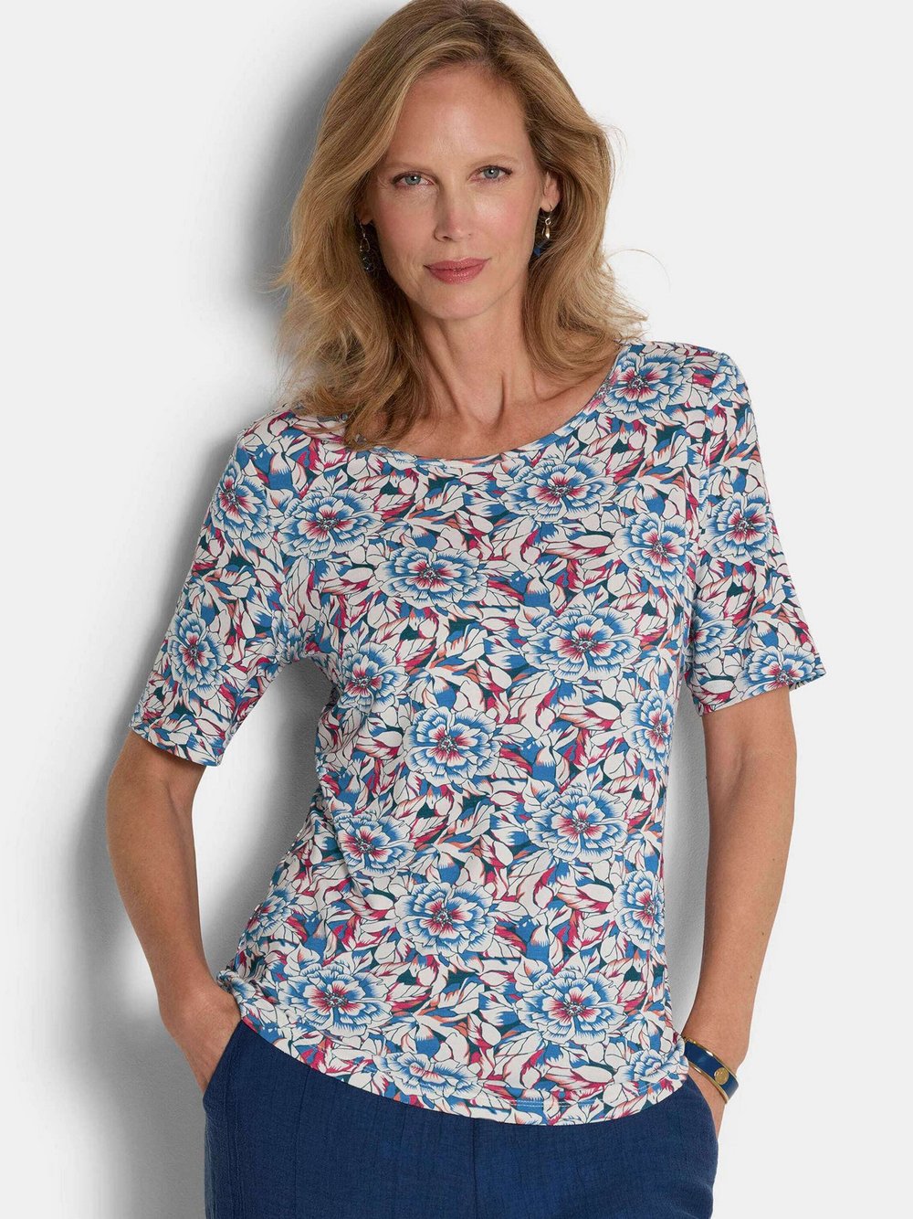 Goldner T-Shirts Damen blau, 19 Image