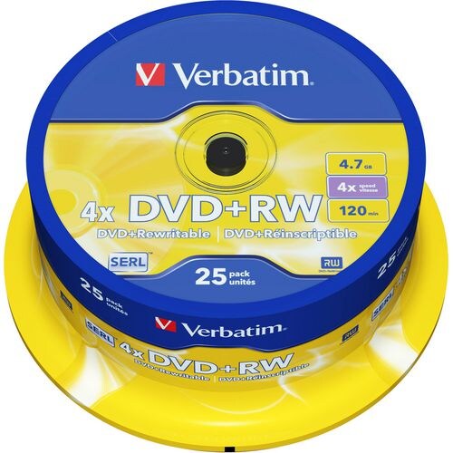 Verbatim DVD+RW Spindle Silber 4x 4.7 GB 25 Stück Image
