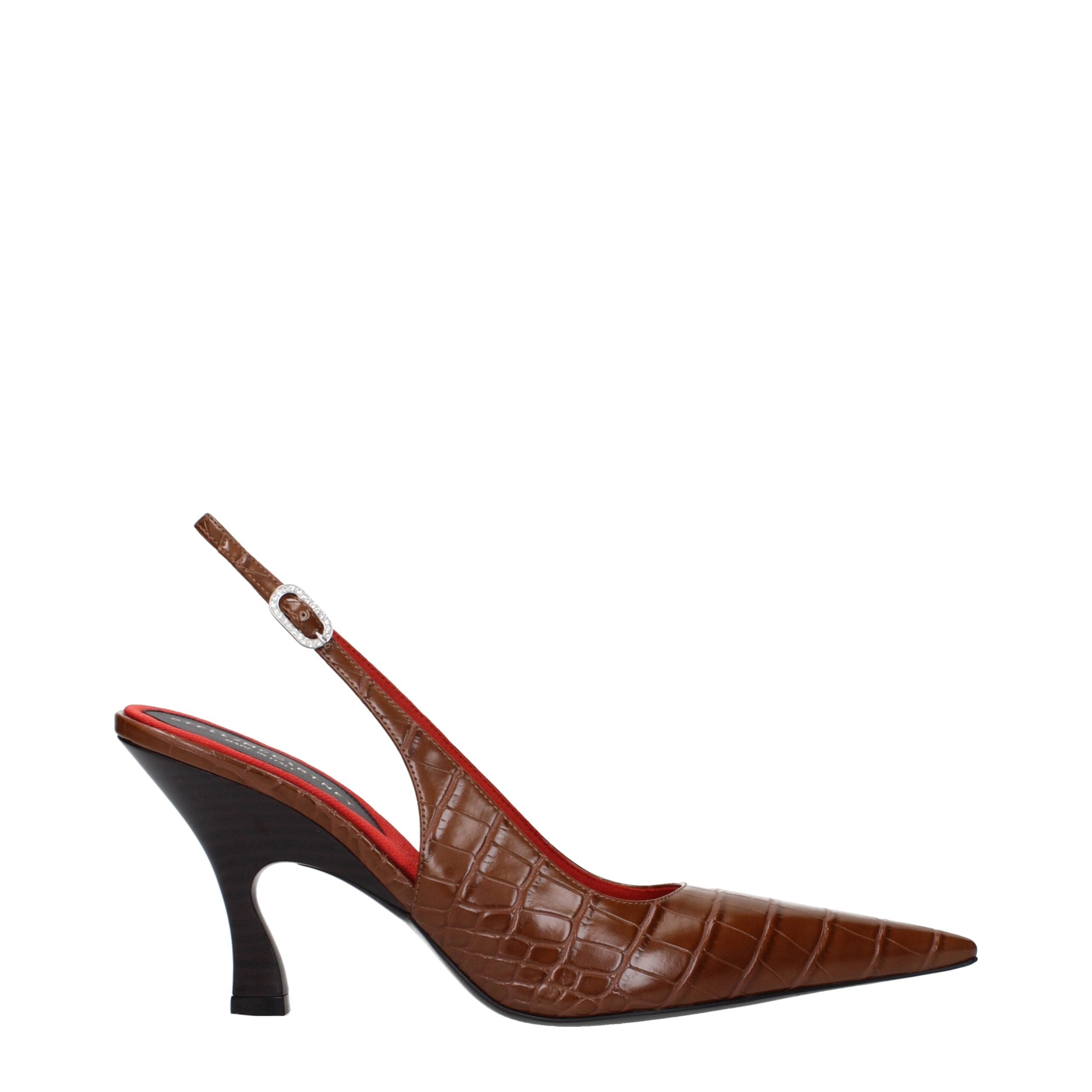 Stella McCartney Braune Leder High Heels Pumps