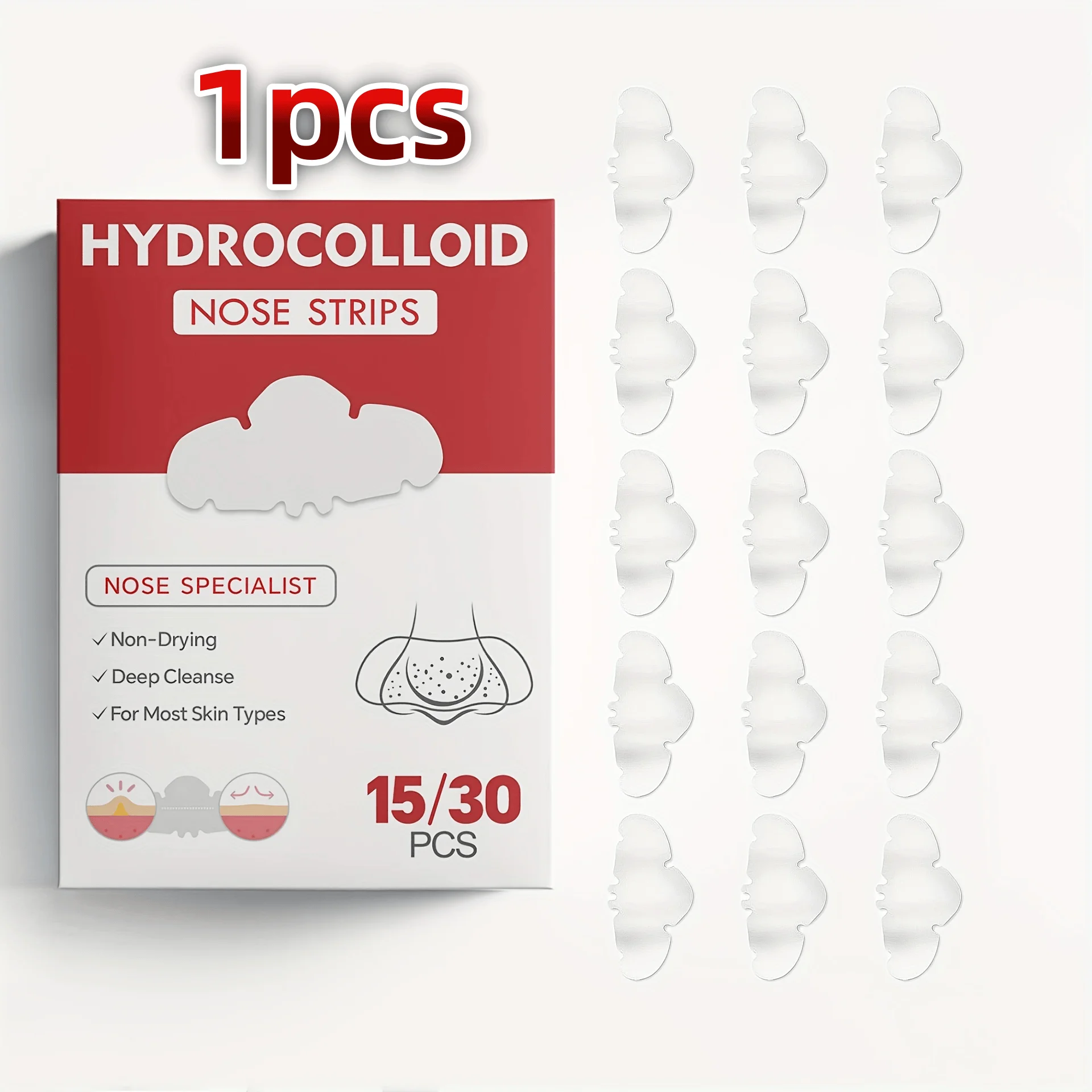 Nasenaufkleber, milder und nicht reizender Akneaufkleber, der Akne Mängel abdeckt, wasserdicht und atmungsaktiv Image