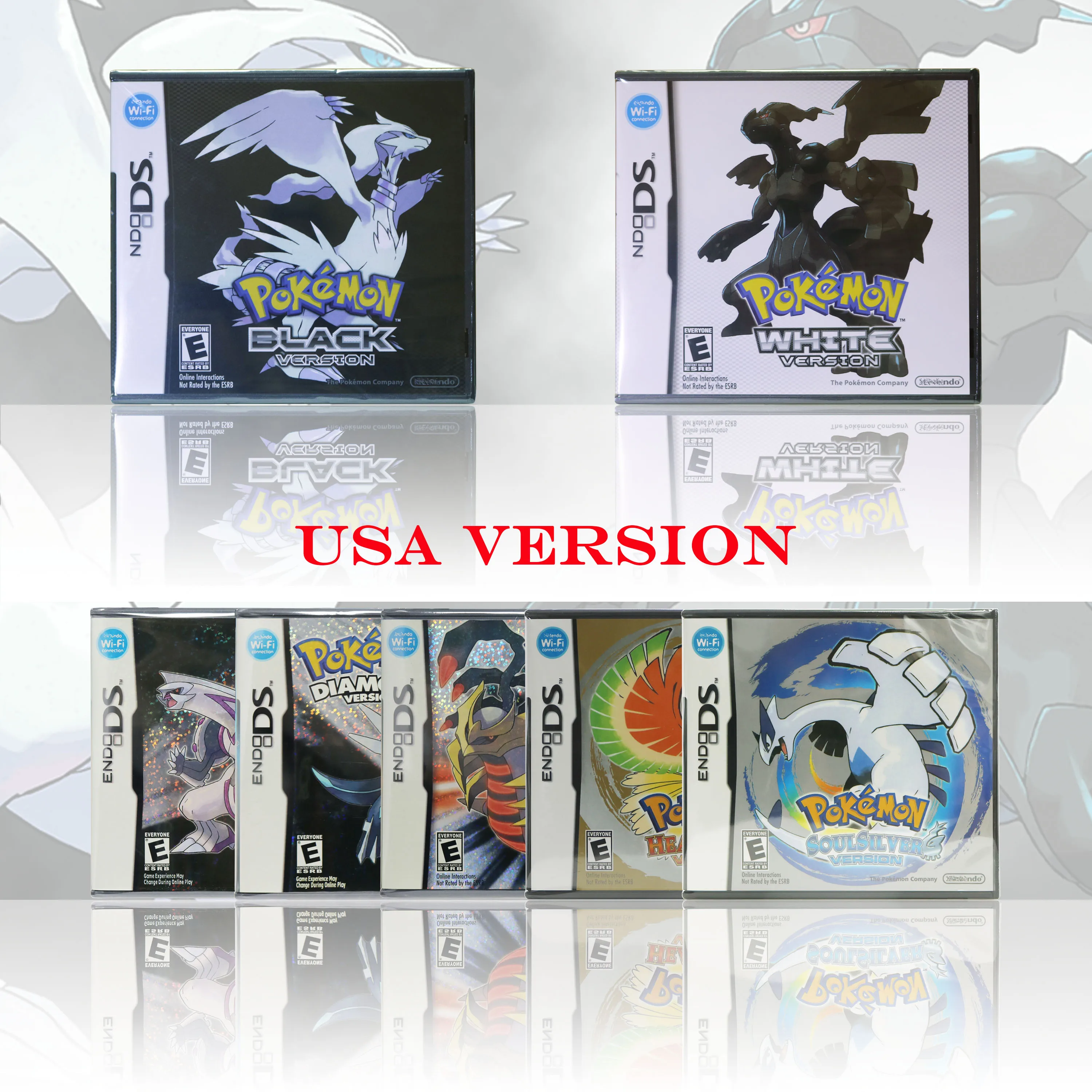 Pokémon Platinum Schwarz Weiß USA-Version Neu Versiegelte Verpackung Mit Box und Handbüchern DS Videospiel-Kassette Für DS 2DS 3DS Konsole Image