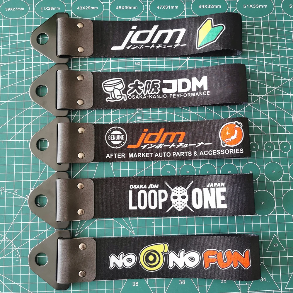 Zubehör im JDM-Stil, Abschleppgurt, Gürtel, modischer Anhänger, Abschleppseil, Band, Anhängerseil, Stoßstange, langlebiges Nylon, Abschleppgurt, Anhängerhaken Image