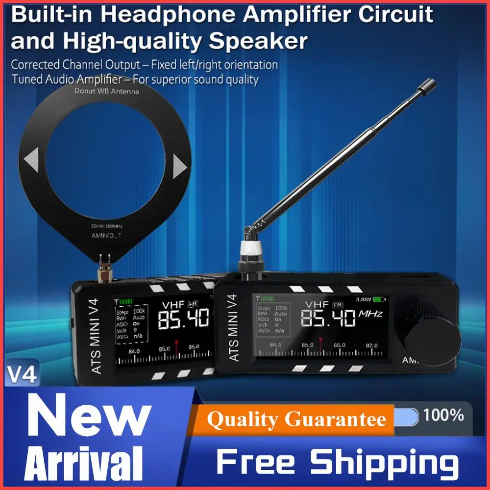 AMNVOLT V4 ATS MINI SI4732 Radio ALL Band 1,9-Zoll DSP Radio FM AM SSB LSB USB Empfänger mit integriertem Hi-Z Kopfhörerverstärker Image