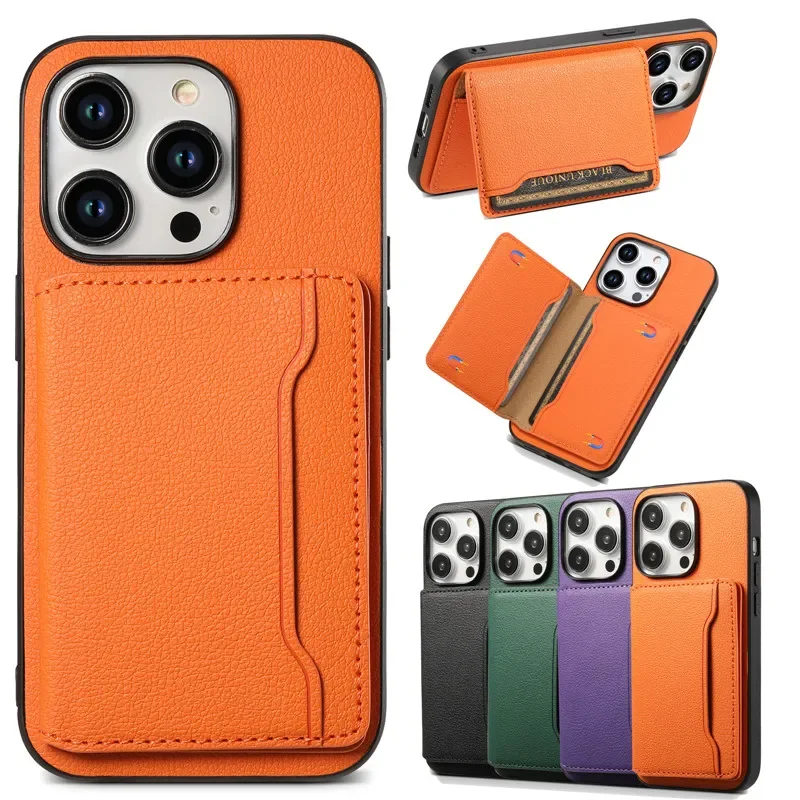 Eucagr Luxus Leder magnetische Brieftasche Handy hülle für iPhone 15pro max 14 plus 13 12 Pro 11 x xs xr 7 8 se Kartens teck platz halter Abdeckung Image