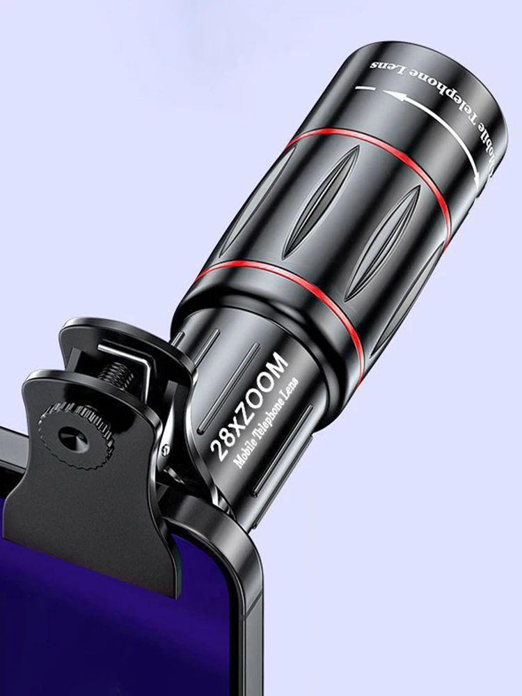 18/28/36X Handy Kamera Objektiv Clip-On Zoom Monokulare Teleskop Universelle Optische Teleskop Objektiv für Camping Jagd sport Image