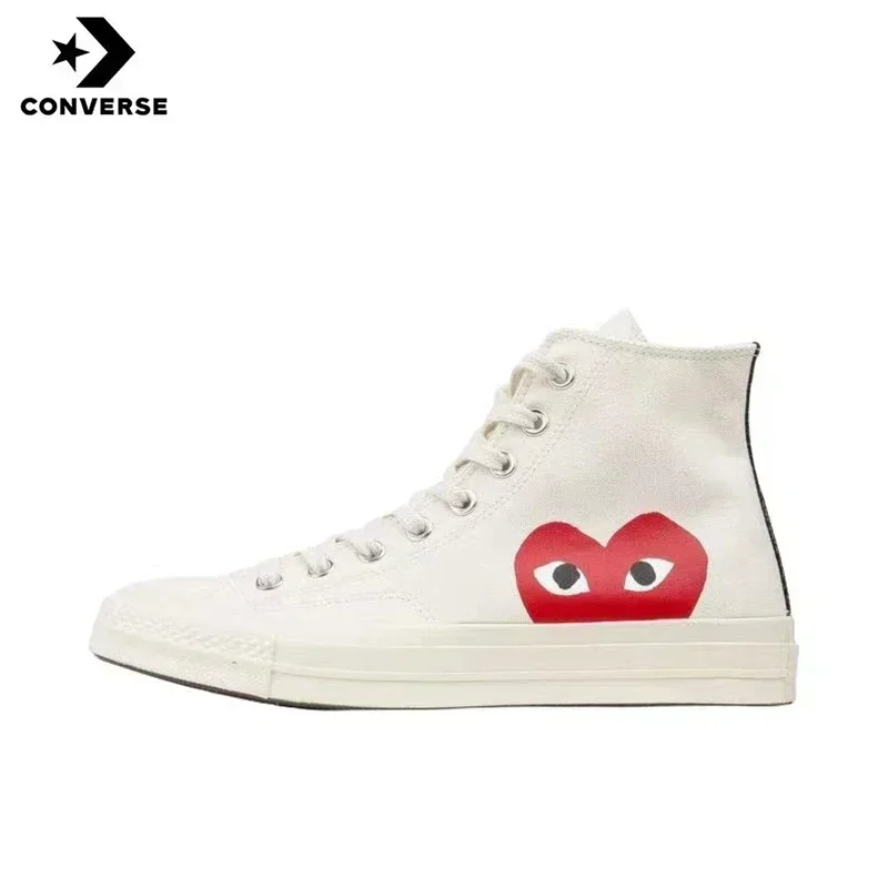Converse 1970er Jahre Chuck Taylor All Star Hi X CDG Herren und Damen Skateboardschuhe High-Top Outdoor Sneaker Weiß