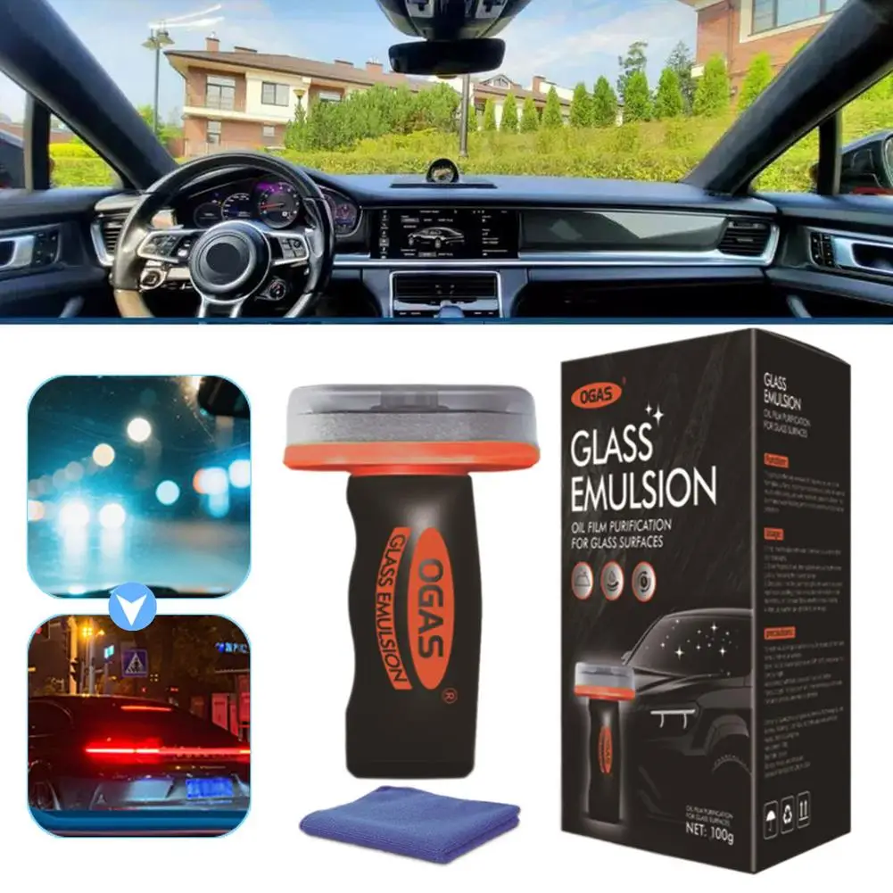 Glasölfilm-Reinigungsbürste - Effektiver Windschutzscheiben-Ölfilm-Entferner Auto-Schaumreiniger Beschichtungsreinigungspaste Autoglaspflege Image