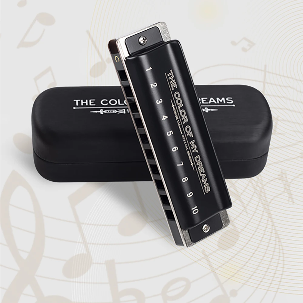 Blues-Mundharmonika für Profis und Erwachsene, 10-Loch-Diatonische Mundharmonika, Phosphorbronze-Blätter, Mundharmonika, Blues-Harfe für Anfänger Image