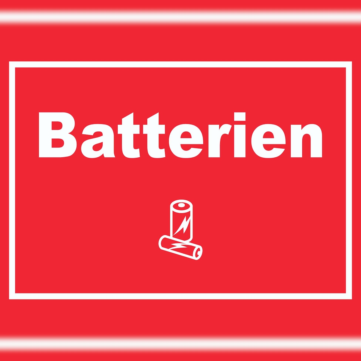 HB-Druck Batterien Mülltrennung Schild Text Symbol AA AAA waagerecht A3 (297x420mm) Image