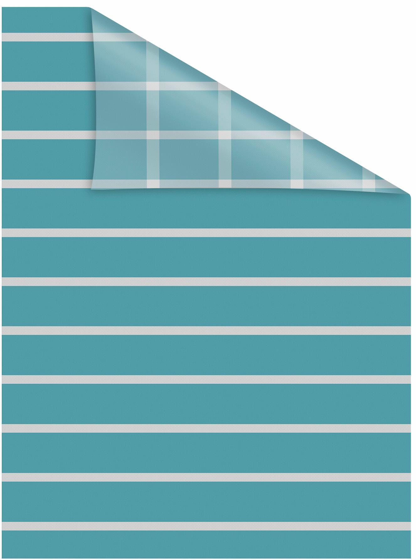 Fensterfolie LICHTBLICK ORIGINAL "Streifen Petrol" Gr. 3, blau (petrol), B:100cm L:100cm, PVC, Fensterfolien, selbstklebend, Sichtschutz Image