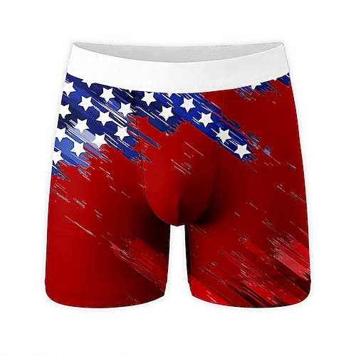 Herren 250. Jahrestag des Unabhängigkeitstages der USA am 4. Juli US Flagge Dehnbare Boxershorts Badeshorts Boxer-Badeshorts Patriotisch Lässig Heim Strandurlaub Elastischer Bund Image