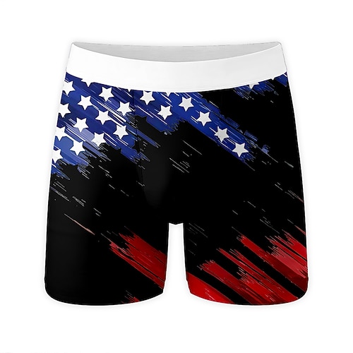 Herren 250. Jahrestag des Unabhängigkeitstages der USA am 4. Juli US Flagge Dehnbare Boxershorts Badeshorts Boxer-Badeshorts Patriotisch Lässig Heim Strandurlaub Elastischer Bund Image