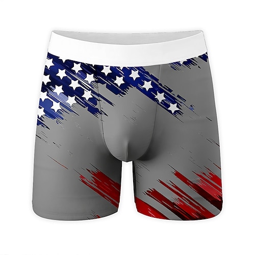Herren 250. Jahrestag des Unabhängigkeitstages der USA am 4. Juli US Flagge Dehnbare Boxershorts Badeshorts Boxer-Badeshorts Patriotisch Lässig Heim Strandurlaub Elastischer Bund Image