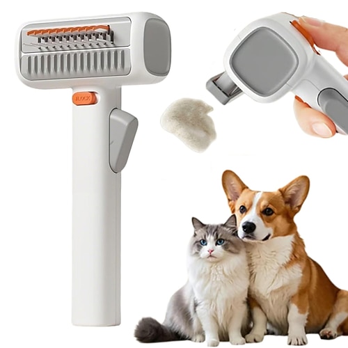 2-in-1 Selbstentwirrungs-Pflegekamm für Haustiere, Entfilzungskamm für Hunde und Katzen, professioneller Unterfellkamm für langhaarige Katzen, Entwirrungsbürste für Hunde zum Entfernen von