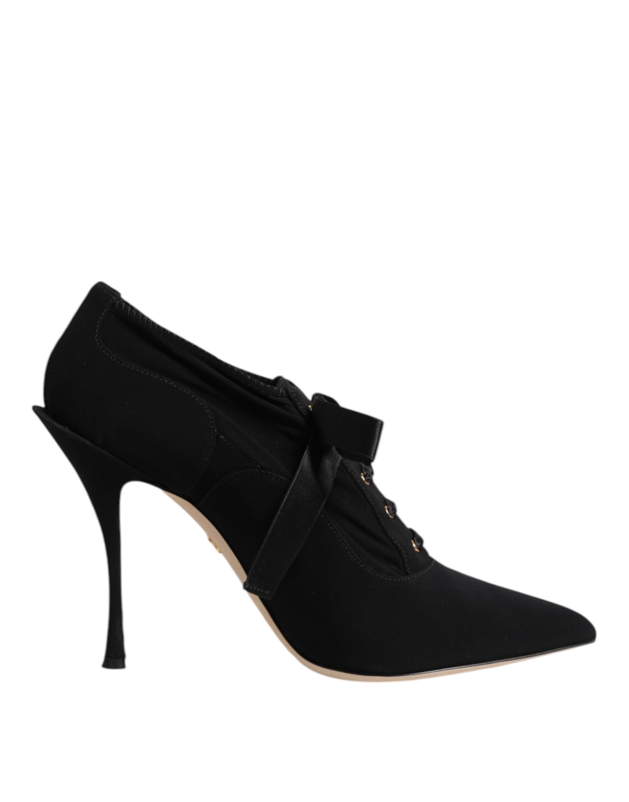 Dolce & Gabbana Schwarze Schnür-Stiletto-Absätze Pumps Schuhe